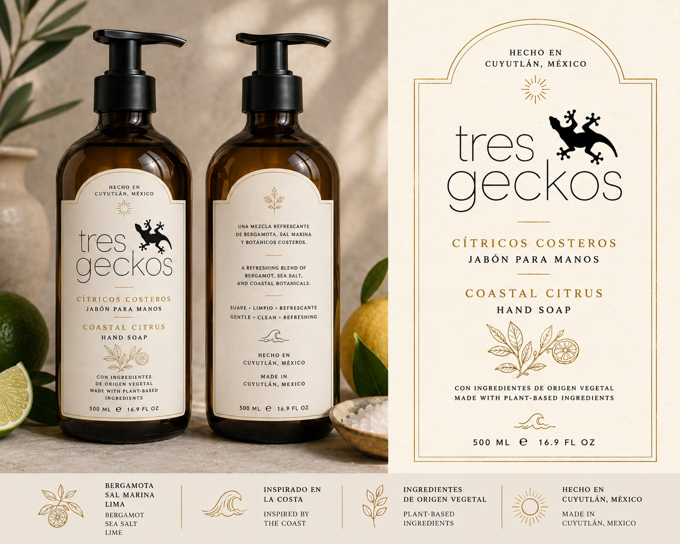 Tres Geckos Coastal Citrus Hand Soap